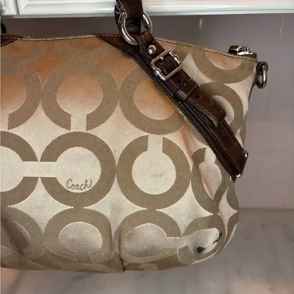 COACH Bag Purse Handbag Pocketbook Bag Madison Op Art Sophia Satchel #17693 - Picture 8 of 11